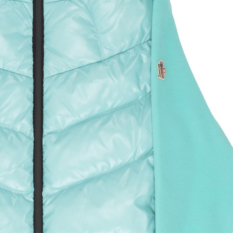 Moncler Maglia Fleece Jacket With Quilted Front Aqua