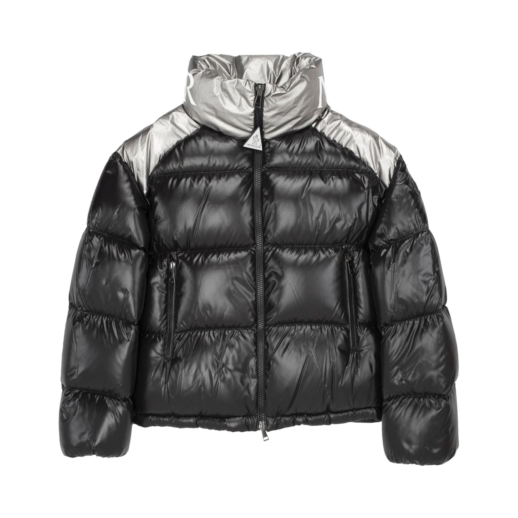 Size 32 Moncler Cuscute Puffer Shiny Jacket Black Silver