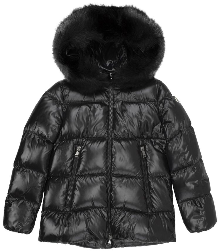 Moncler Laiche Zip Up Puffer Jacket Black