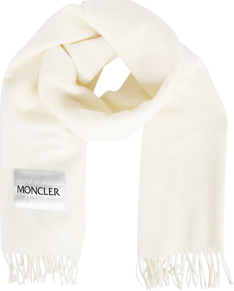Moncler Scarf With Fringes 'Cream'