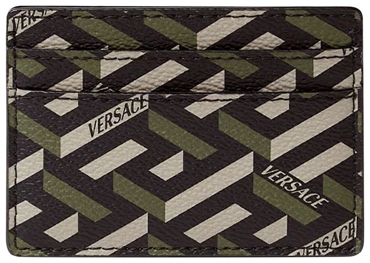 Versace La Greca Signature Card Case BlackKakhi