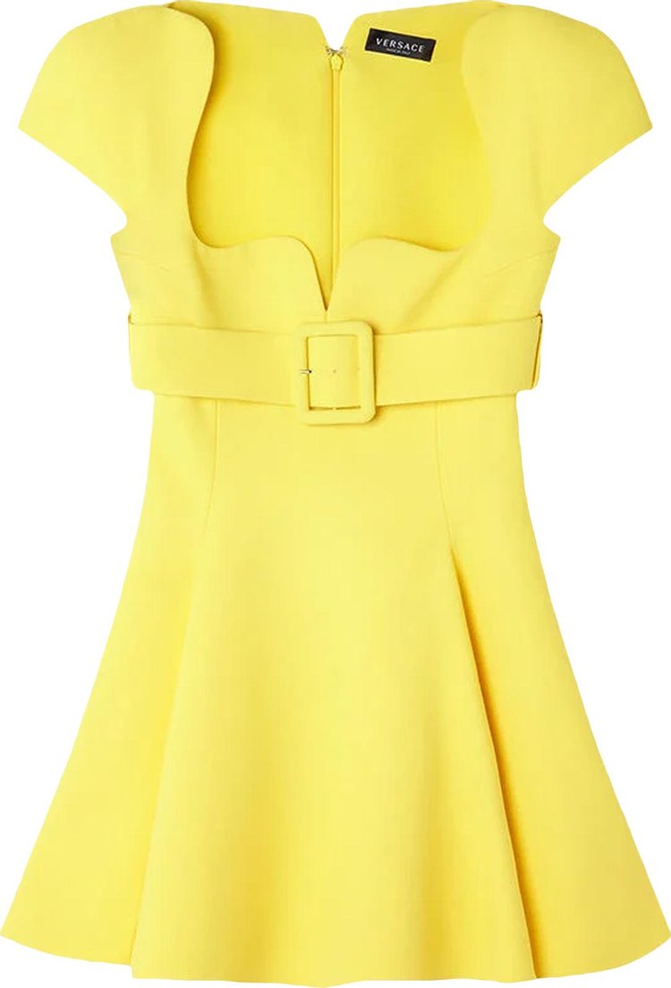 Versace Satin Mini Dress Yellow