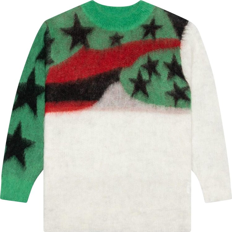 Saint Michael x Denim Tears Mohair Knit Sweater 'White/Green/Red/Black'