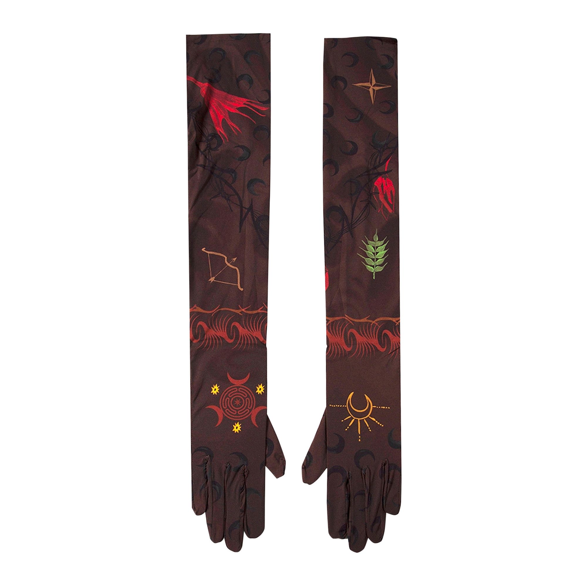 新品！【MARINE SERRE】COLOR BLOCK MOON GLOVES Buy Marine Serre Color-Block Moon Gloves 'All Over Moon Tan