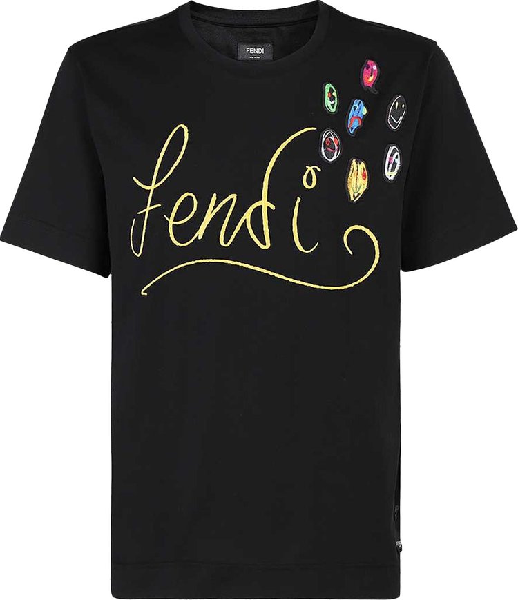Fendi x Noel Fielding Embroidered T-Shirt 'Nero/Giallo'