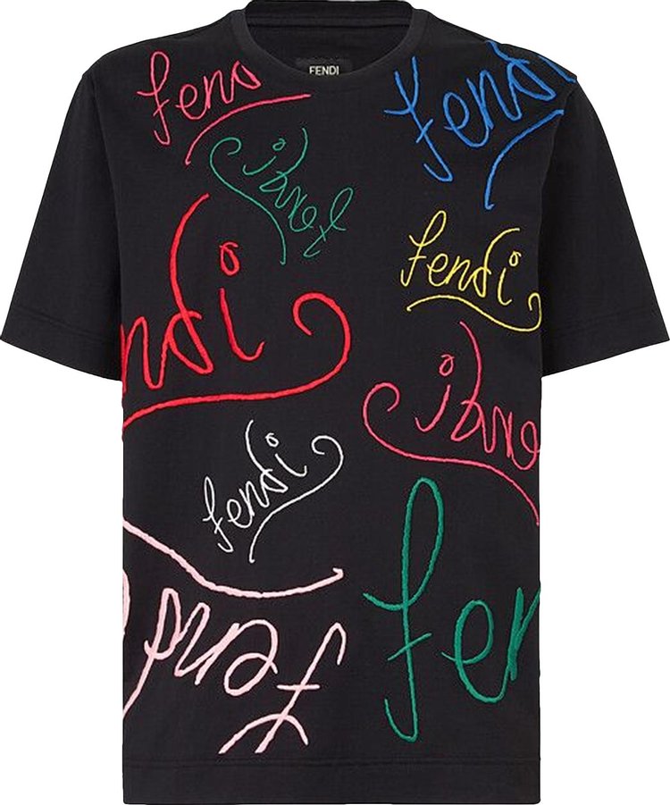 Fendi x Noel Fielding Embroidered T-Shirt 'Black'