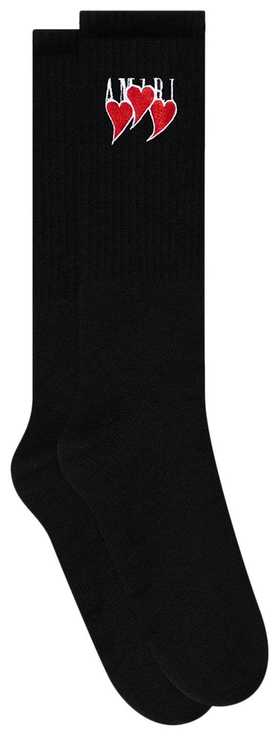 Amiri Hearts Sock Black