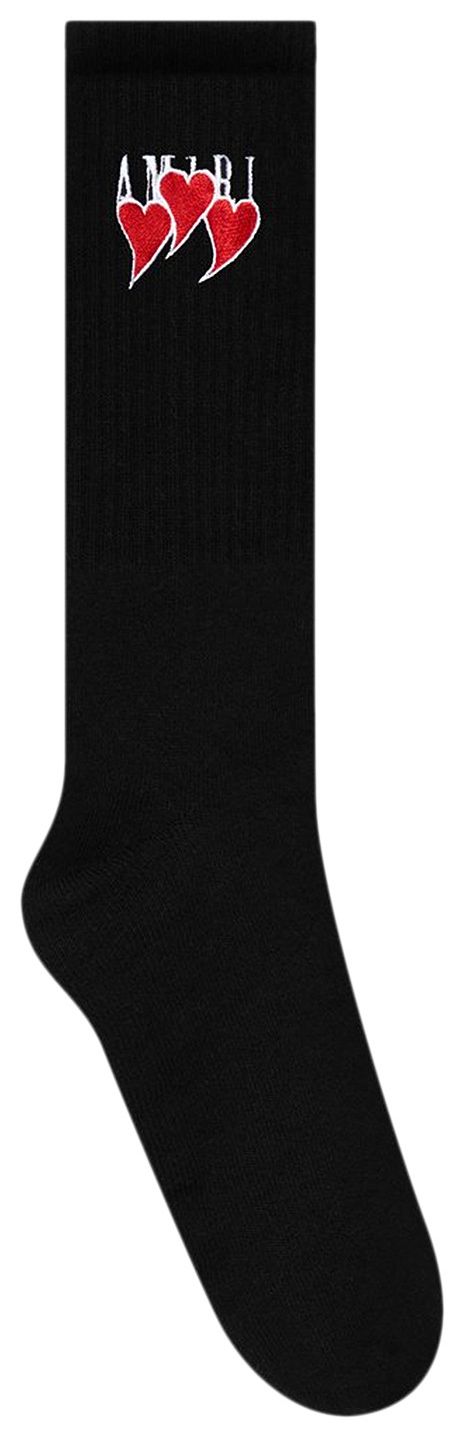 Amiri Hearts Sock Black