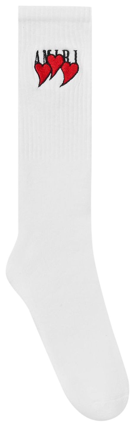 Amiri Hearts Sock White