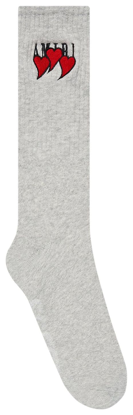 Amiri Hearts Sock Heather Grey