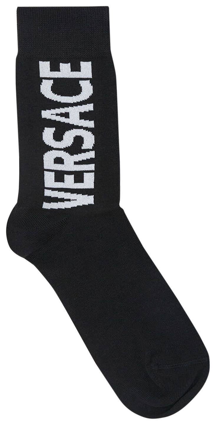 Versace Logo Socks Black