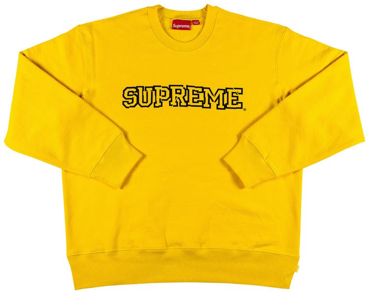 Supreme Shattered Logo Crewneck Yellow