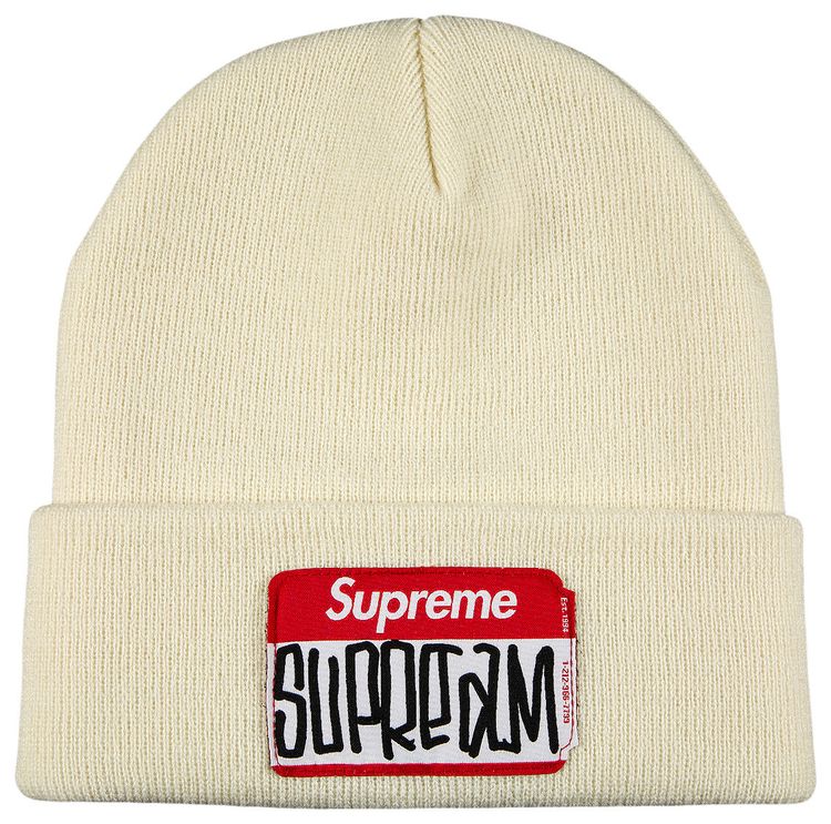 Supreme Gonz Nametag Beanie Natural