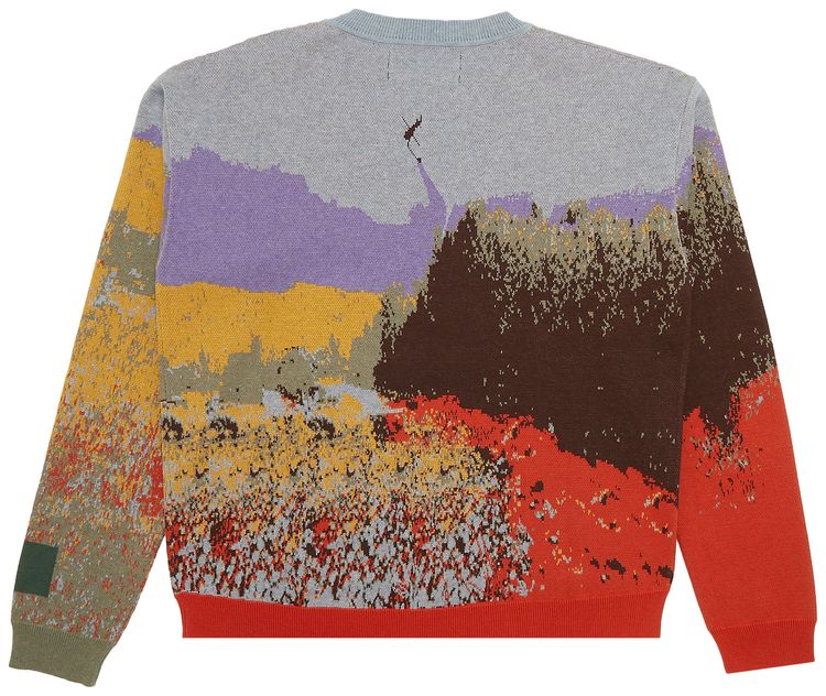 Reese Cooper Western Wildfires Jacquard Knit Sweater Multicolor