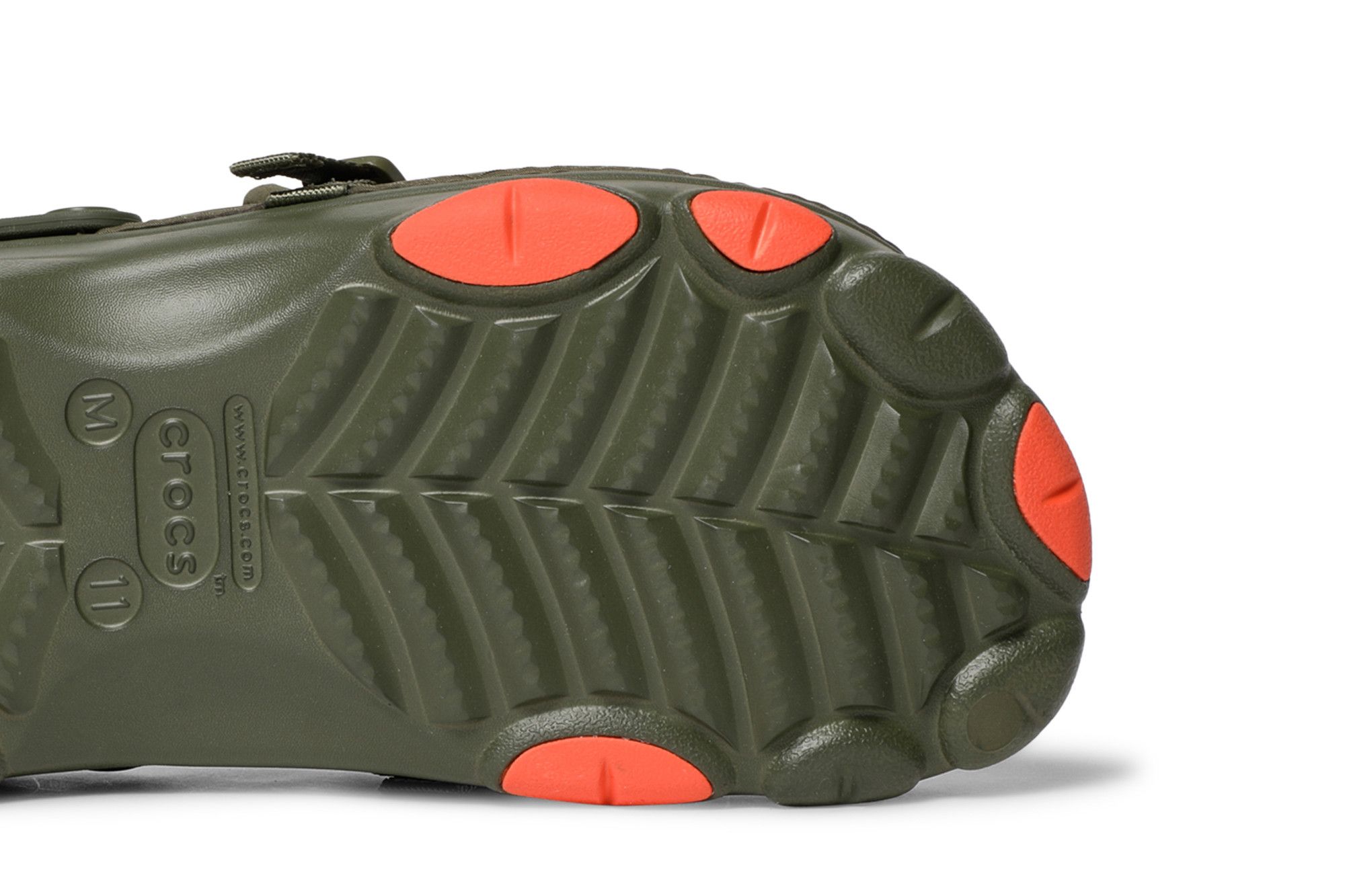 military green crocs