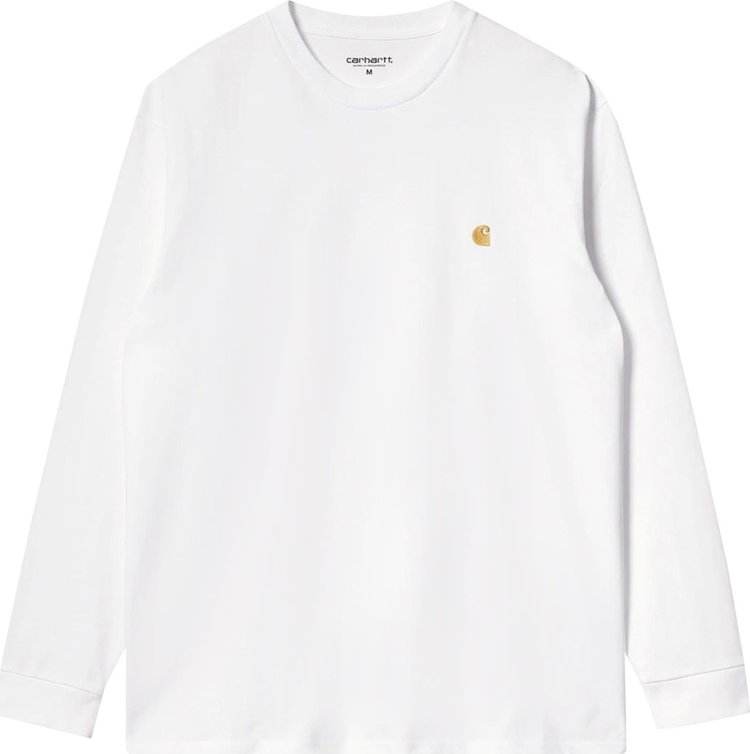 Carhartt WIP Long-Sleeve Chase T-Shirt 'White/Gold'