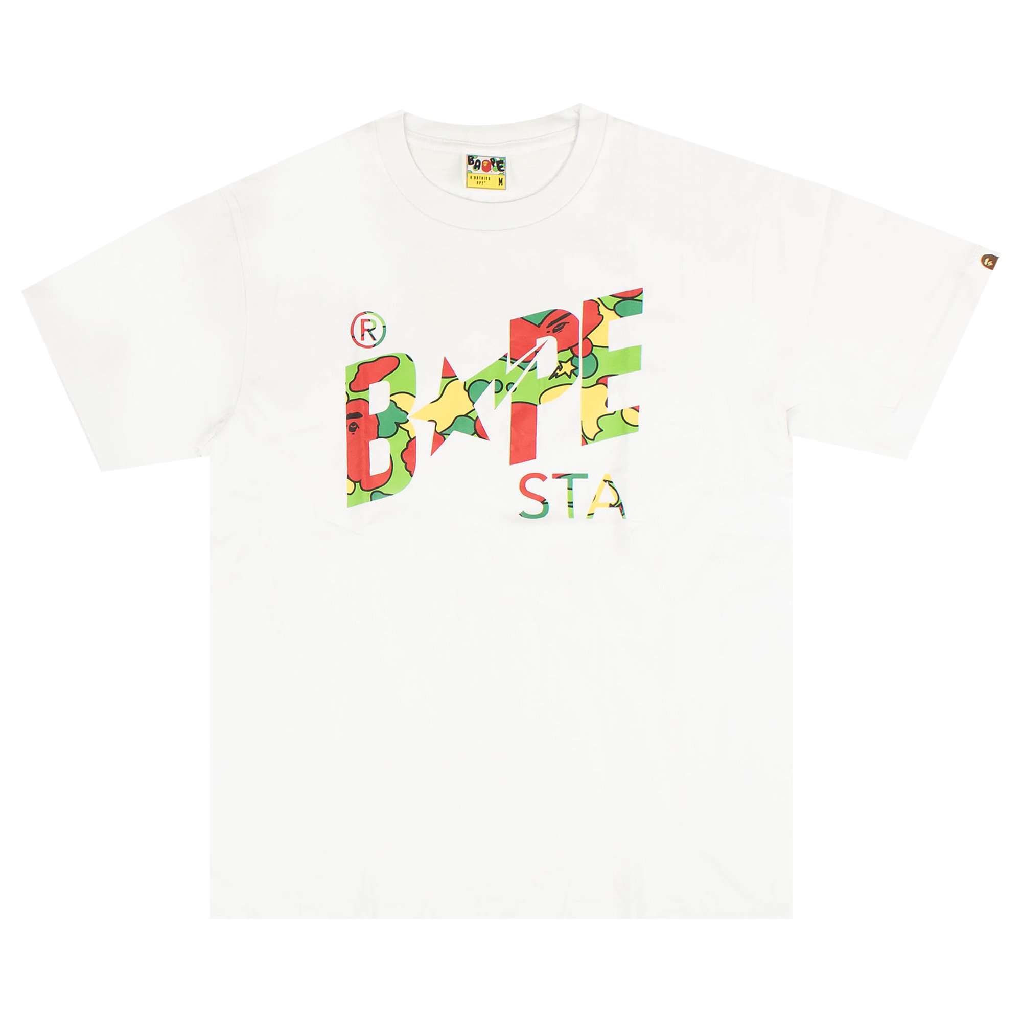 Buy BAPE STA Camo Bapesta Logo Tee 'White/Multicolor' - 1H80 110