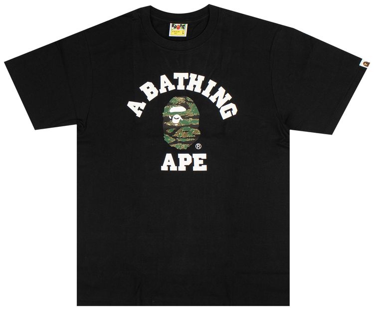 BAPE Tiger Camo College Tee Black