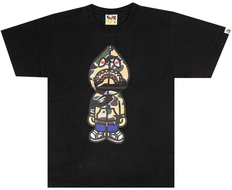 BAPE STA Camo Classic Milo Shark Tee BlackYellow