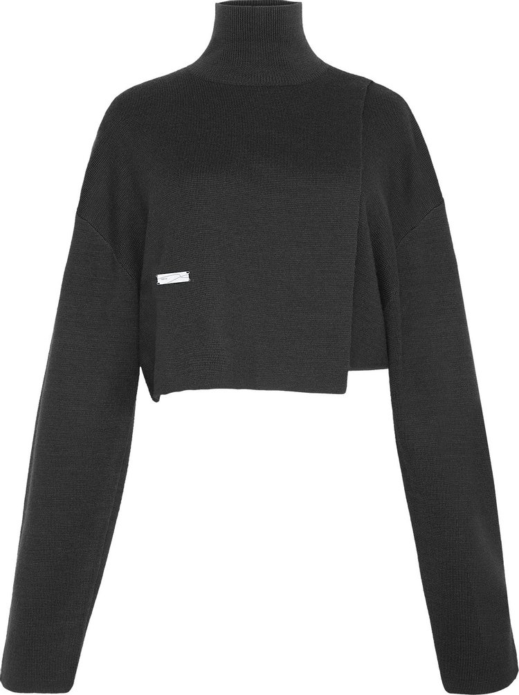 C2H4 Asymmetrical Turtleneck Sweater 'Black'