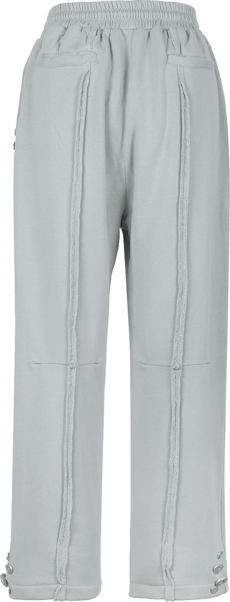 C2H4 Raw Edge Wide Leg Sweat Pants Grey