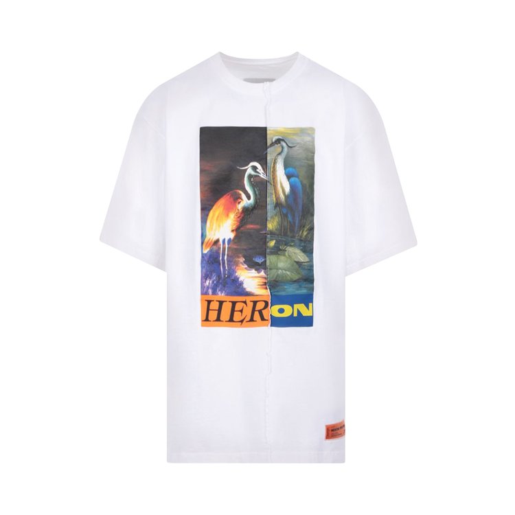 Heron Preston Split Herons Oversized Tee WhiteOrange