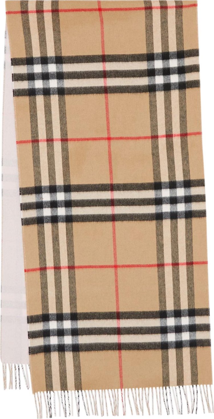 Burberry Check Cashmere Reversible Scarf, Pink