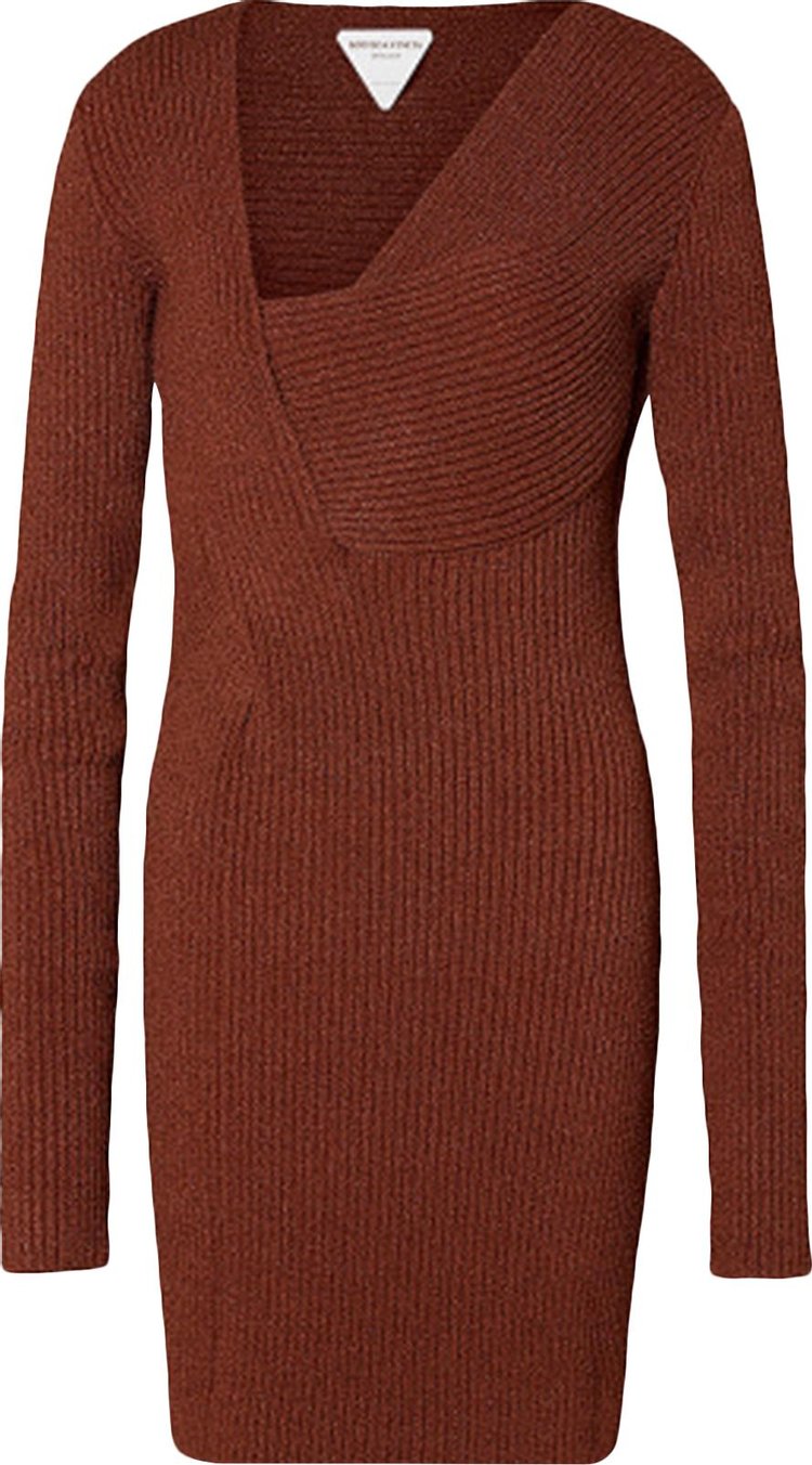 Bottega Veneta Ribbed Dress Rust