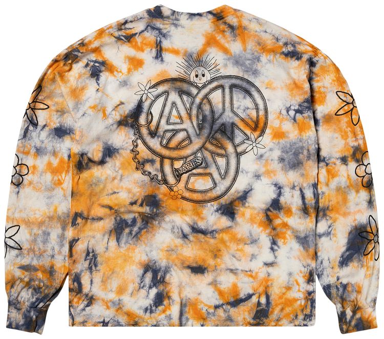 Aries Peace  Love Long Sleeve Tee Multicolor