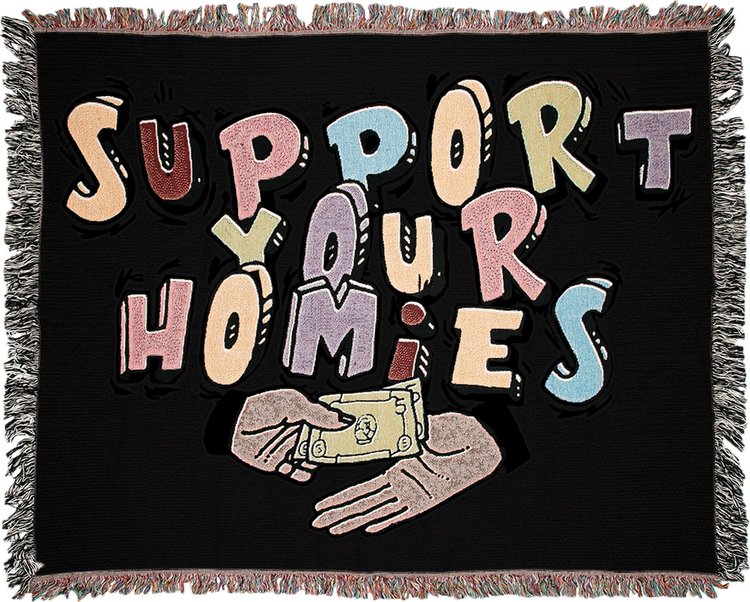 Bricks & Wood Support Your Homies Blanket (GOAT Exclusive) 'Black'