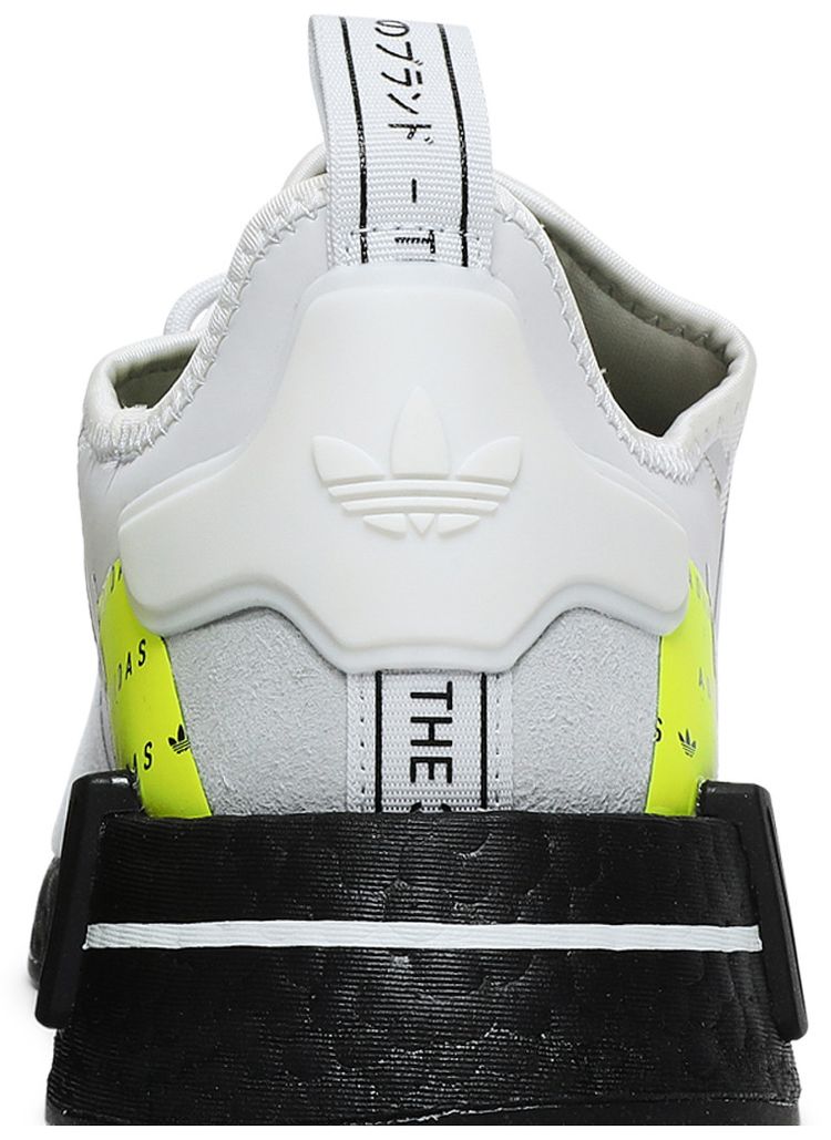 Adidas NMD R1 All Over Logo   White Team Solar Yellow