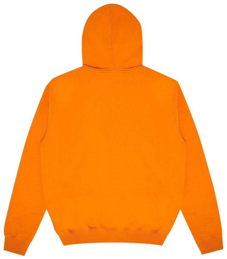 Off White Underlined Logo Regular Hoodie OrangeBlack
