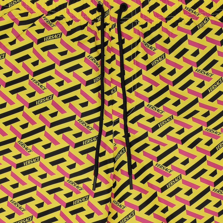 Versace Golpo Monogram Swim Shorts YellowMulticolor