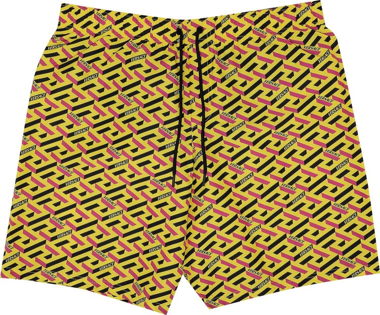 Versace Golpo Monogram Swim Shorts 'Yellow/Multicolor'