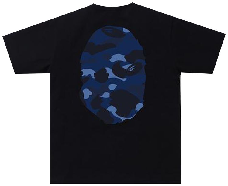 BAPE Color Camo Big Ape Head Tee BlackNavy