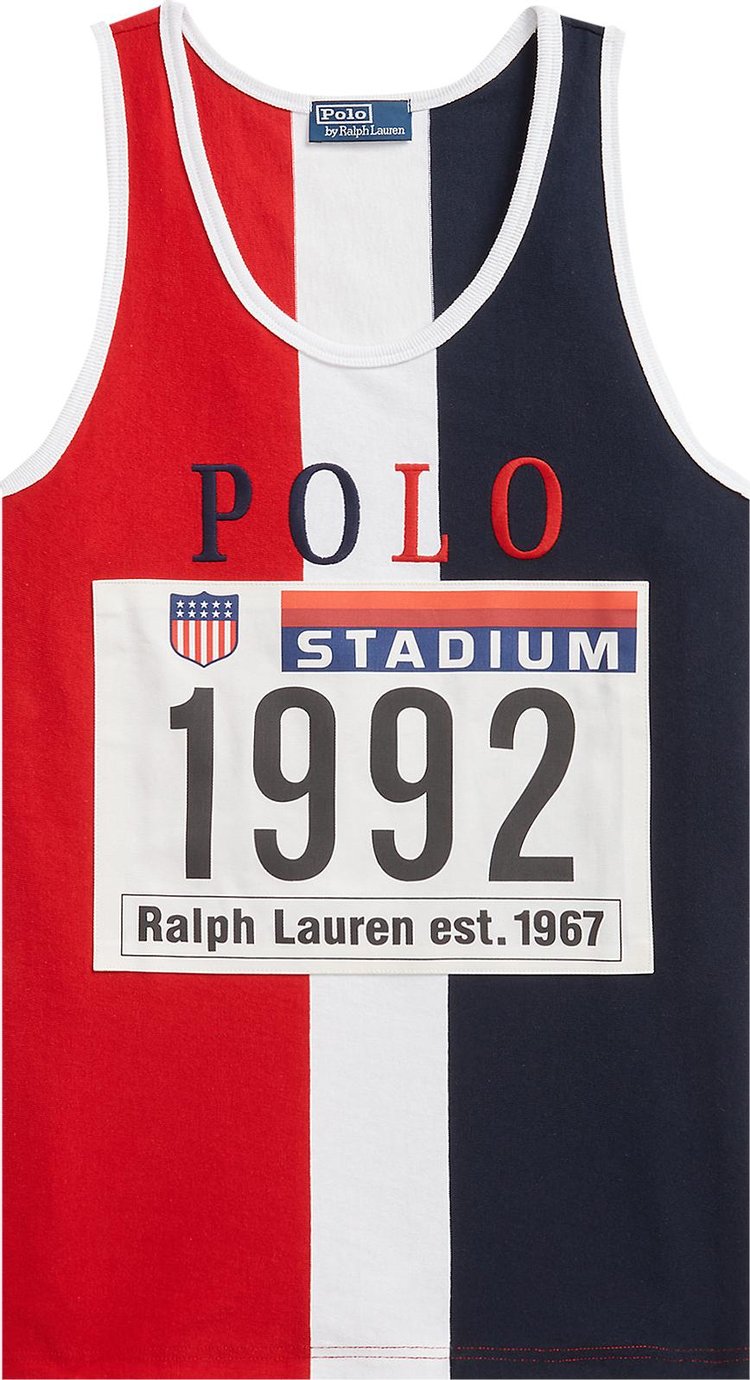 Polo Ralph Lauren flag sport logo tank top in white