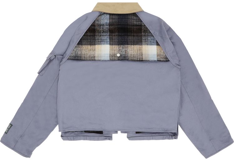 Reese Cooper Flannel Lined Cotton Canvas Cargo Jacket Sky Blue