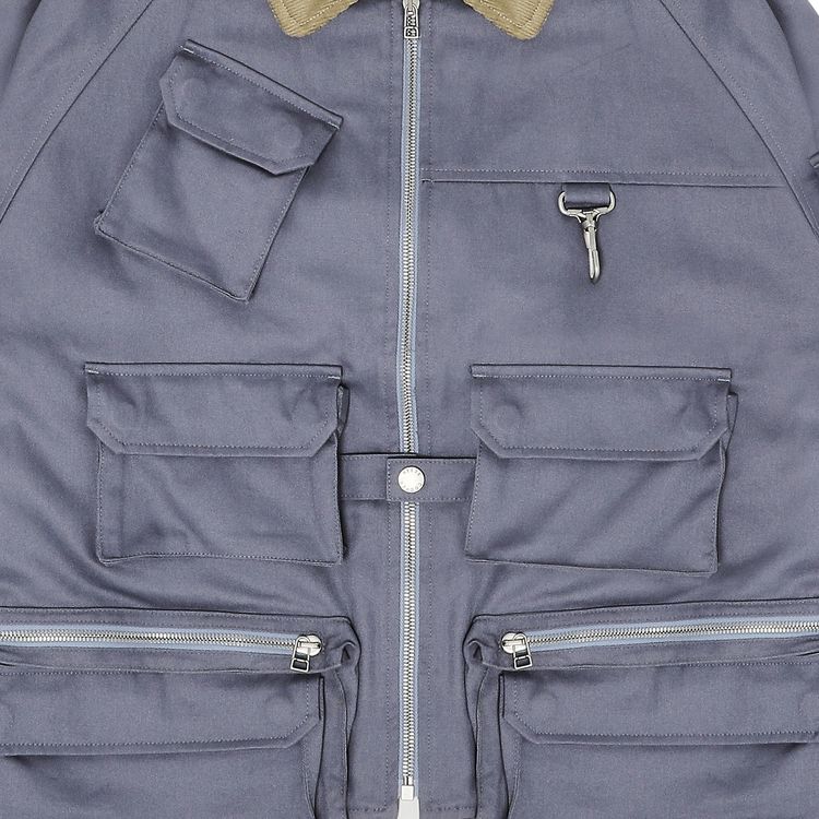 Reese Cooper Flannel Lined Cotton Canvas Cargo Jacket Sky Blue