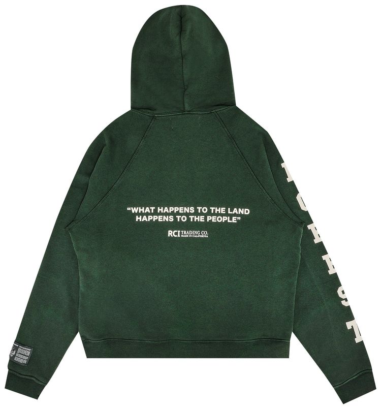 Reese Cooper Forest Collegiate Hooded Sweatshirt Forest Green