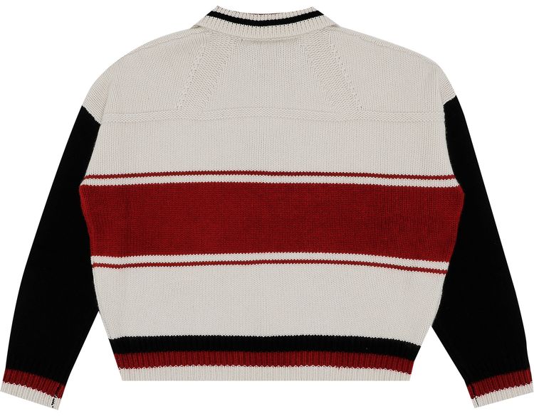 Rhude Stripe Knit Rugby CremeBlackRed