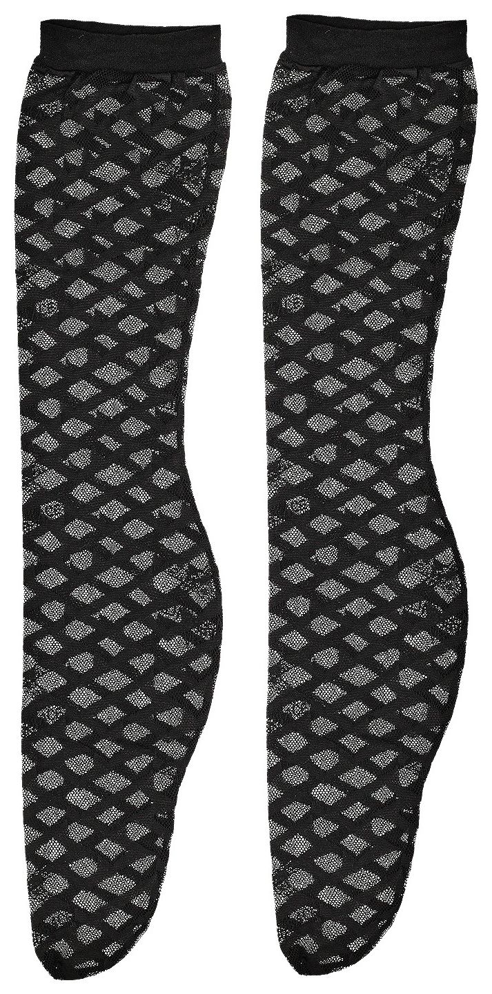 Versace Monogram Tulle Stockings Black