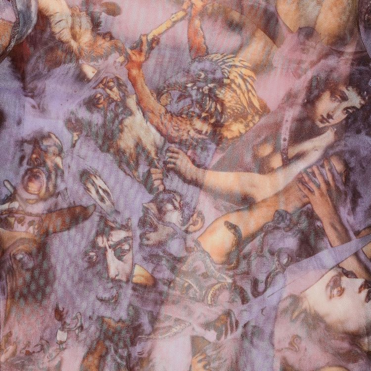 YProject Nostalgia Mesh Top Midnight Blue Grey