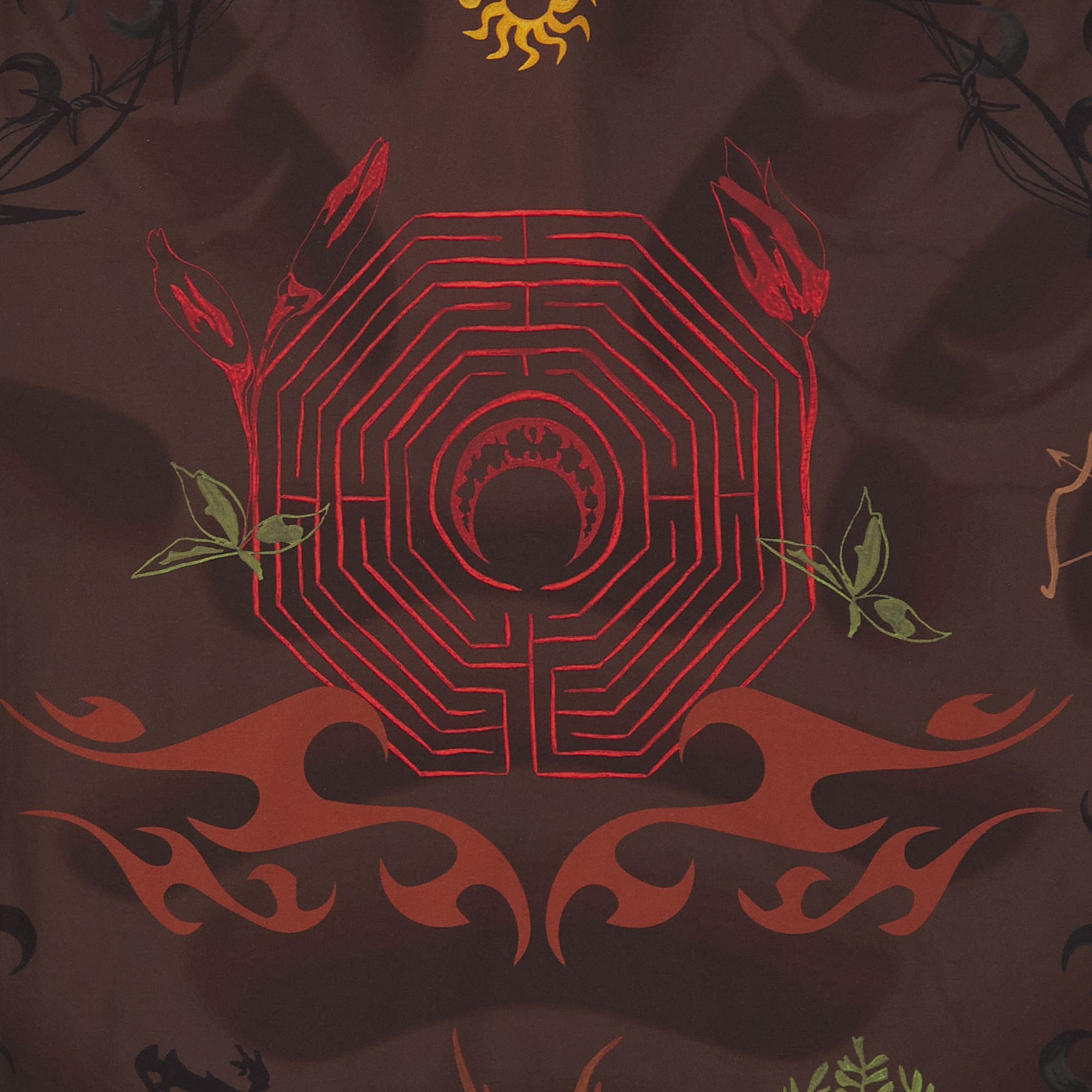 Buy Marine Serre Second Skin Tattoo Top 'Punk Shaded Tattoo Brown