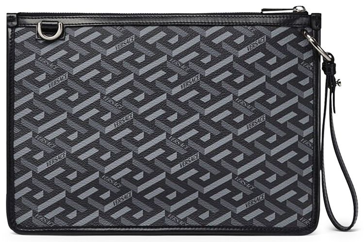 Versace La Greca Signature Pouch BlackGrey