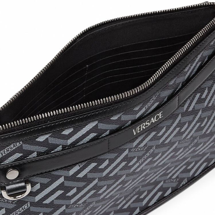 Versace La Greca Signature Pouch BlackGrey