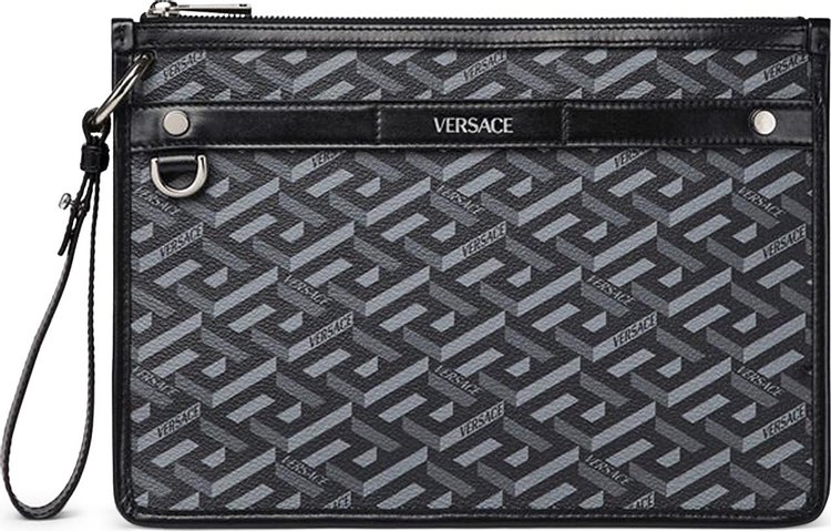 Versace La Greca Signature Pouch 'Black/Grey'