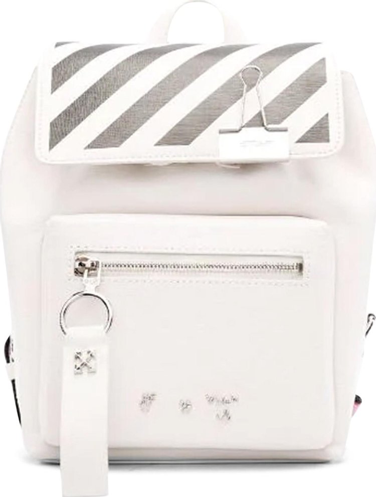 Off White Diag Backpack WhiteBlack