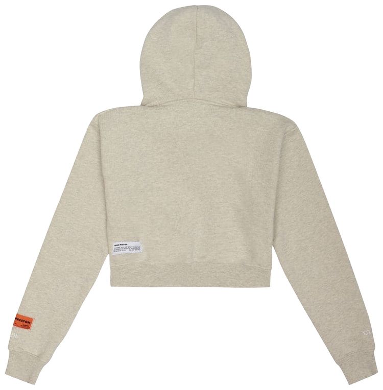 Heron Preston Censored Cropped Hoodie Grey Melange