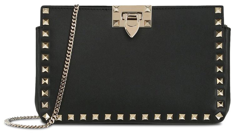 Valentino Rockstud Leather Crossbody Black