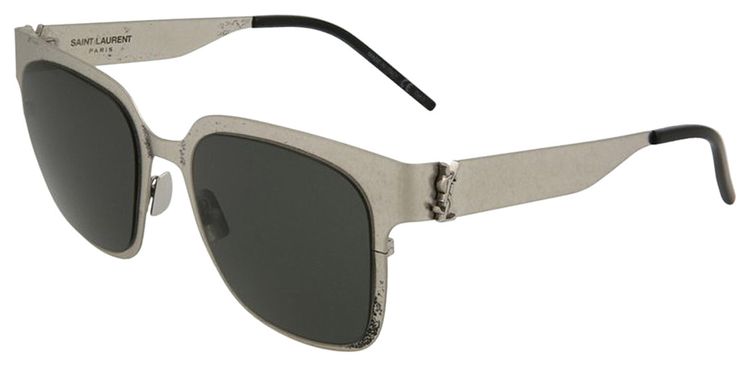 Saint Laurent Square Metal Sunglasses Silver